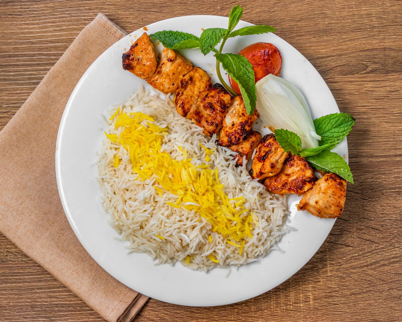 Grilled chicken pieces plate
